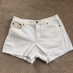 Jcrew white low rise denim shorts
